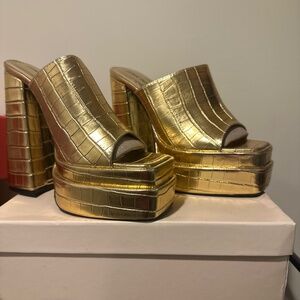 Gold Platform Heels